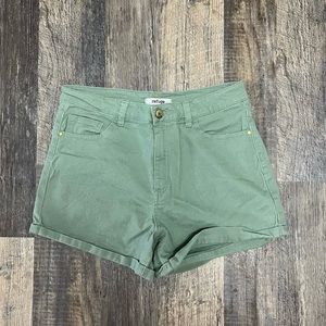 High Waist Light Green Refuge Shorts